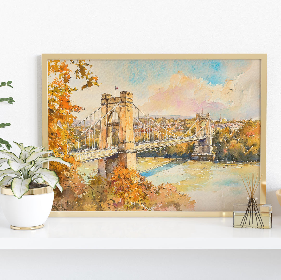 Bristol Watercolor Poster Landscape Wall Art Bristol Wall Hanging Home Décor Bristol Gift Art Lovers United Kingdom Wall Art