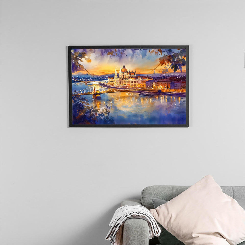 Budapest Watercolor Poster Landscape Wall Art Budapest Wall Hanging Home Décor Budapest Gift Art Lovers Hungary Wall Art