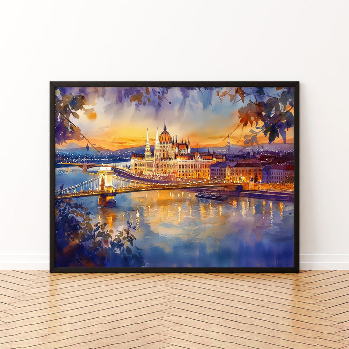 Budapest Watercolor Poster Landscape Wall Art Budapest Wall Hanging Home Décor Budapest Gift Art Lovers Hungary Wall Art