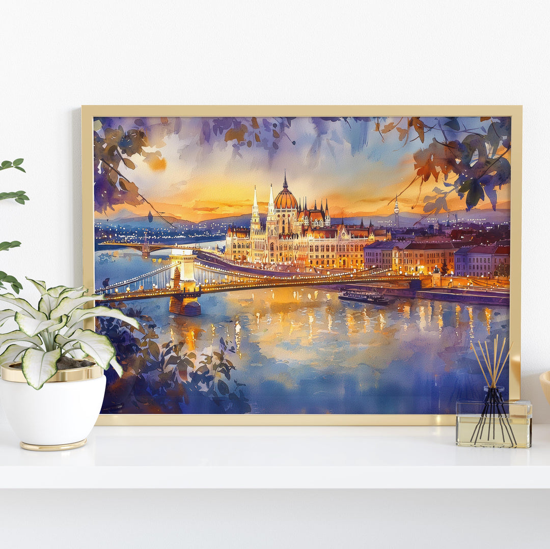 Budapest Watercolor Poster Landscape Wall Art Budapest Wall Hanging Home Décor Budapest Gift Art Lovers Hungary Wall Art