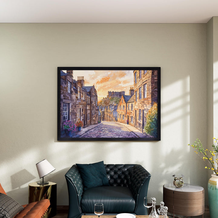 Edinburgh Watercolor Poster Landscape Wall Art Edinburgh Wall Hanging Home Décor Edinburgh Gift Art Lovers Scotland Wall Art