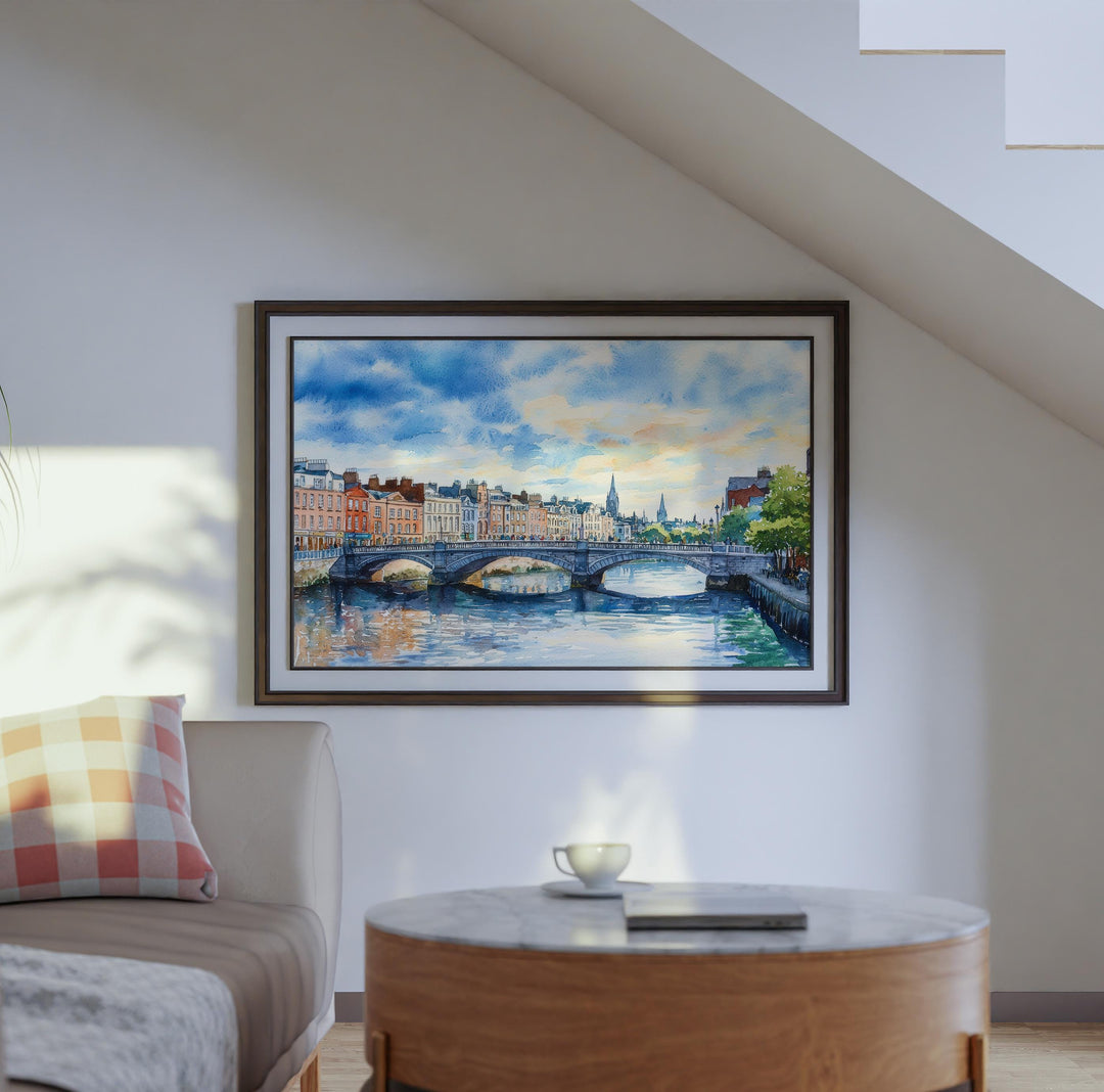 Dublin Watercolor Poster Landscape Wall Art Dublin Wall Hanging Home Décor Dublin Gift Art Lovers Ireland Wall Art