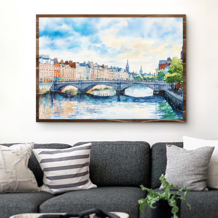 Dublin Watercolor Poster Landscape Wall Art Dublin Wall Hanging Home Décor Dublin Gift Art Lovers Ireland Wall Art