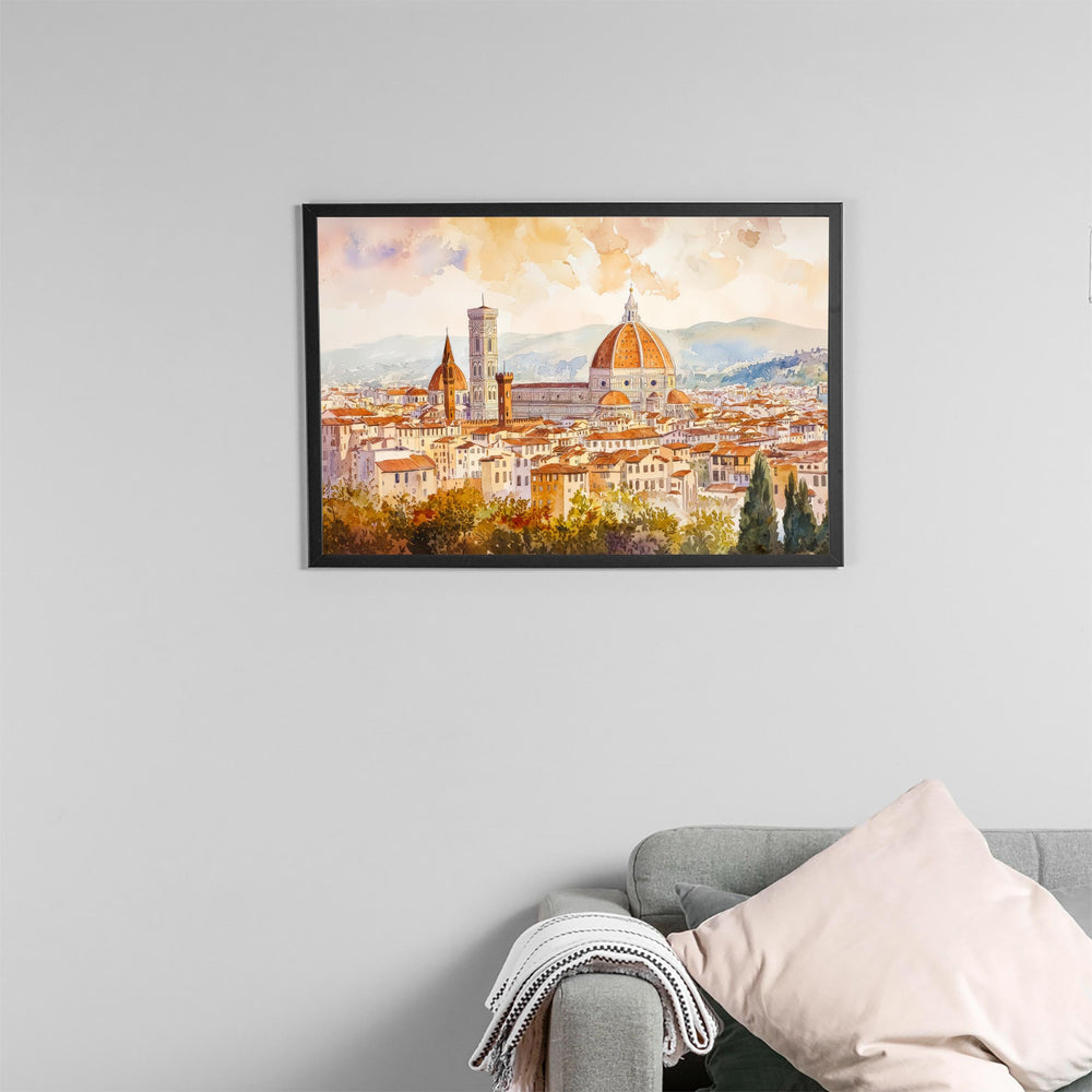 Florence Watercolor Poster Landscape Wall Art Florence Wall Hanging Home Décor Florence Gift Art Lovers Italy Wall Art