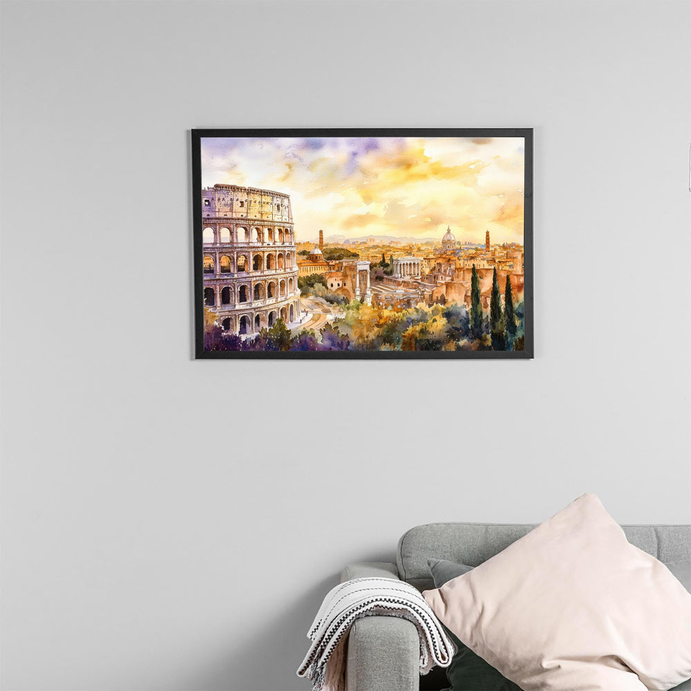 Rome Watercolor Poster Landscape Wall Art Rome Wall Hanging Home Décor Rome Gift Art Lovers Italy Wall Art