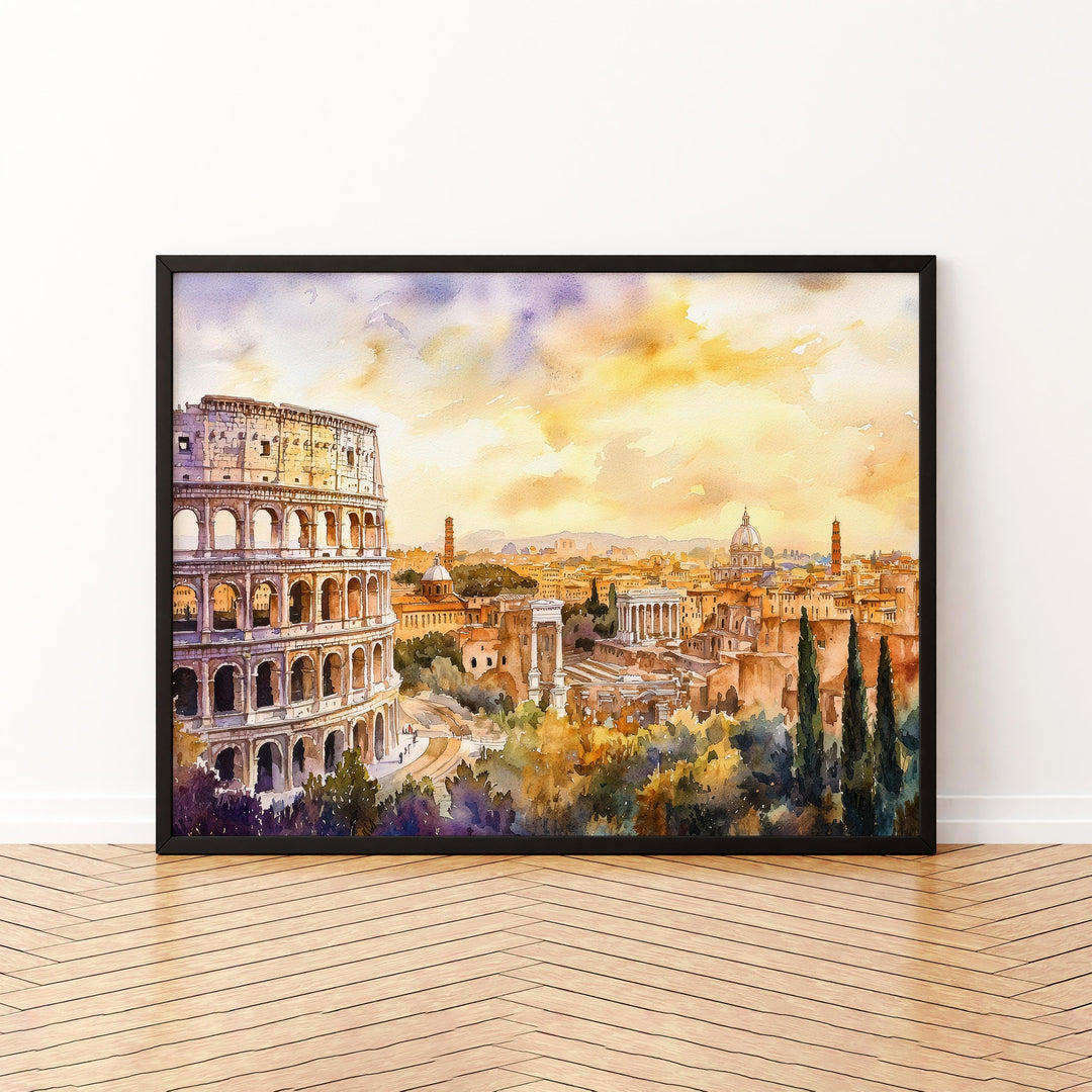 Rome Watercolor Poster Landscape Wall Art Rome Wall Hanging Home Décor Rome Gift Art Lovers Italy Wall Art