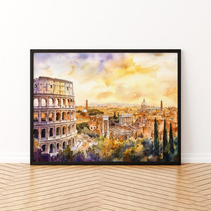 Rome Watercolor Poster Landscape Wall Art Rome Wall Hanging Home Décor Rome Gift Art Lovers Italy Wall Art
