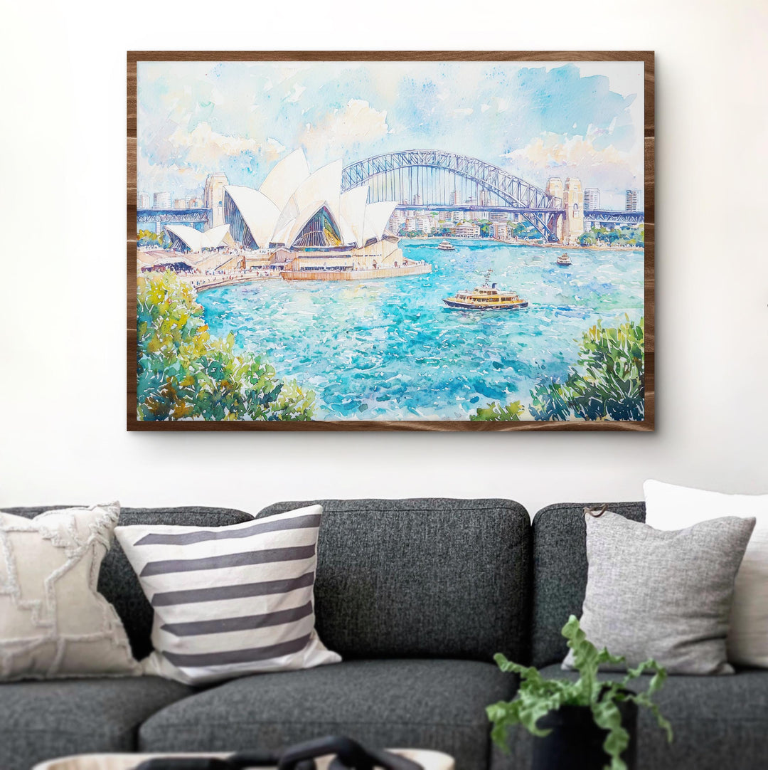 Sydney Opera House Watercolor Poster Landscape Wall Art Sydney Opera House Wall Hanging Home Décor Sydney Opera House Gift Art Lovers