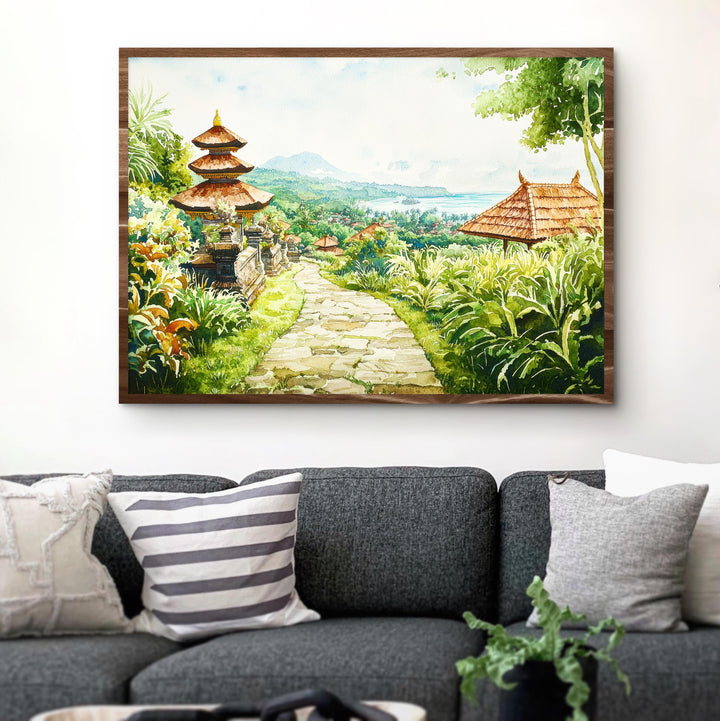 Bali Watercolor Poster Landscape Wall Art Bali Wall Hanging Home Décor Bali Gift Art Lovers Indonesia Wall Art