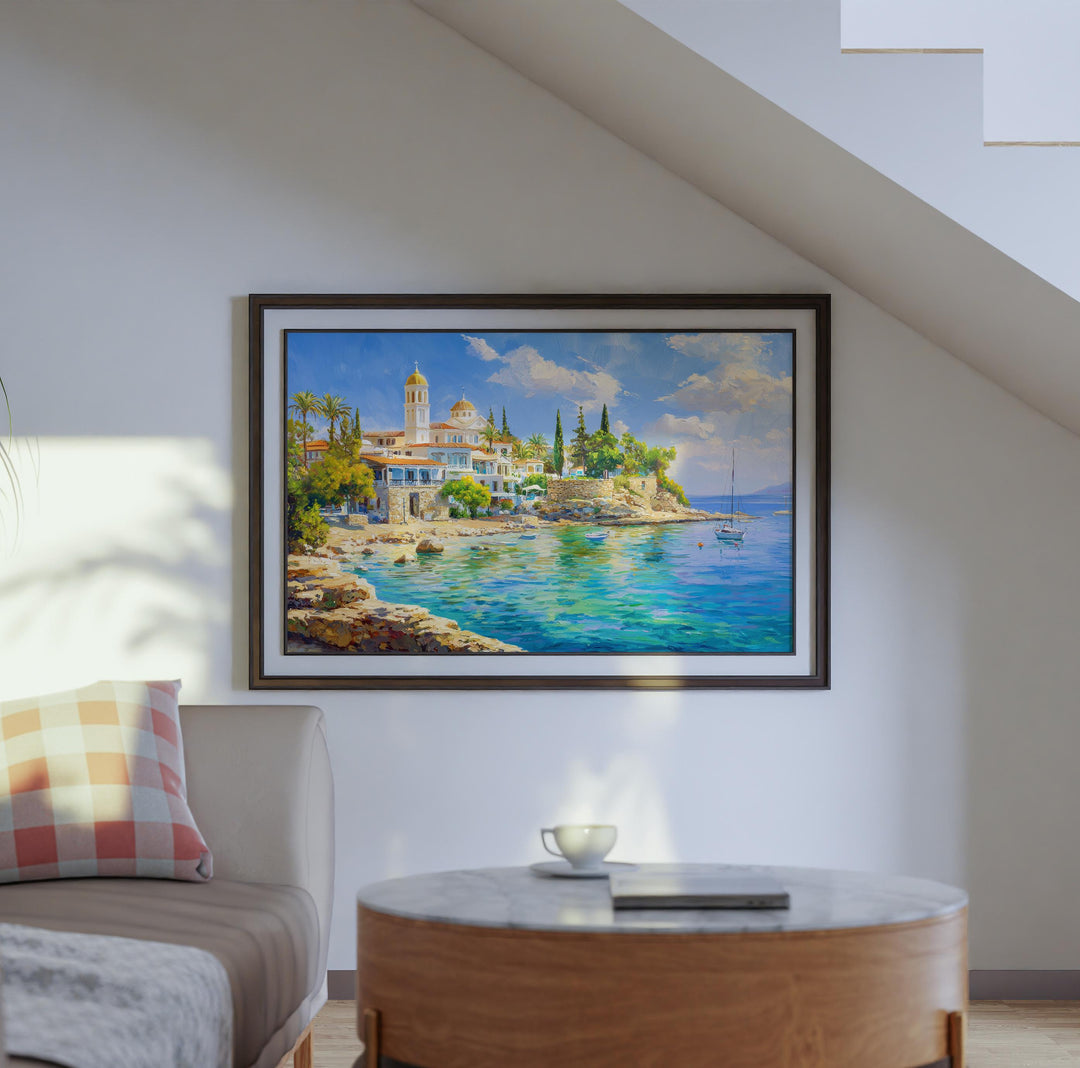 Paphos Watercolor Poster Landscape Wall Art Paphos Wall Hanging Home Décor Paphos Gift Art Lovers Cyprus Wall Art