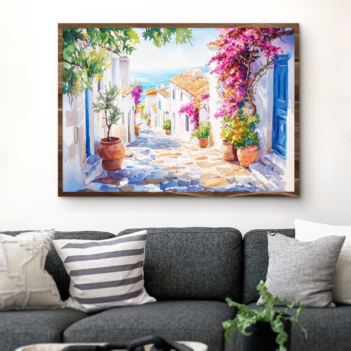 Crete Watercolor Poster Landscape Wall Art Crete Wall Hanging Home Décor Crete Gift Art Lovers Greece Wall Art