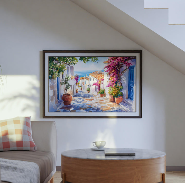 Crete Watercolor Poster Landscape Wall Art Crete Wall Hanging Home Décor Crete Gift Art Lovers Greece Wall Art