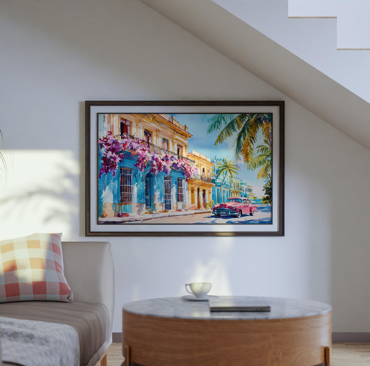 Cuba Watercolor Poster Landscape Wall Art Cuba Wall Hanging Home Décor Cuba Gift Art Lovers Cuba Wall Art