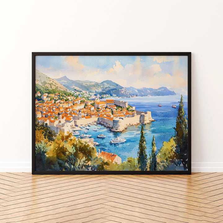 Dubrovnik Watercolor Poster Landscape Wall Art Dubrovnik Wall Hanging Home Décor Dubrovnik Gift Art Lovers Croatia Wall Art