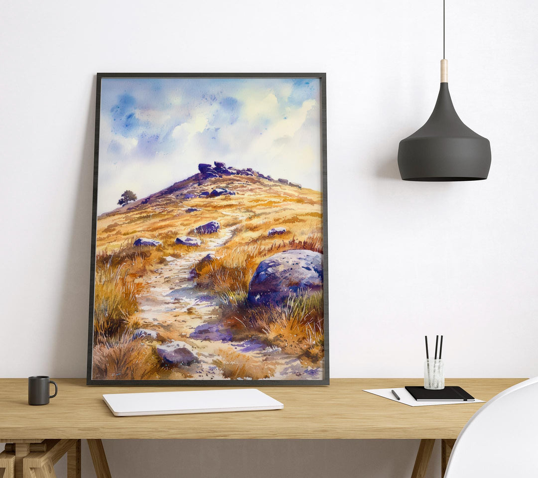 Dartmoor Watercolor Poster Wall Art Dartmoor Wall Hanging Home Décor Dartmoor Gift Art Lovers United Kingdom Wall Art