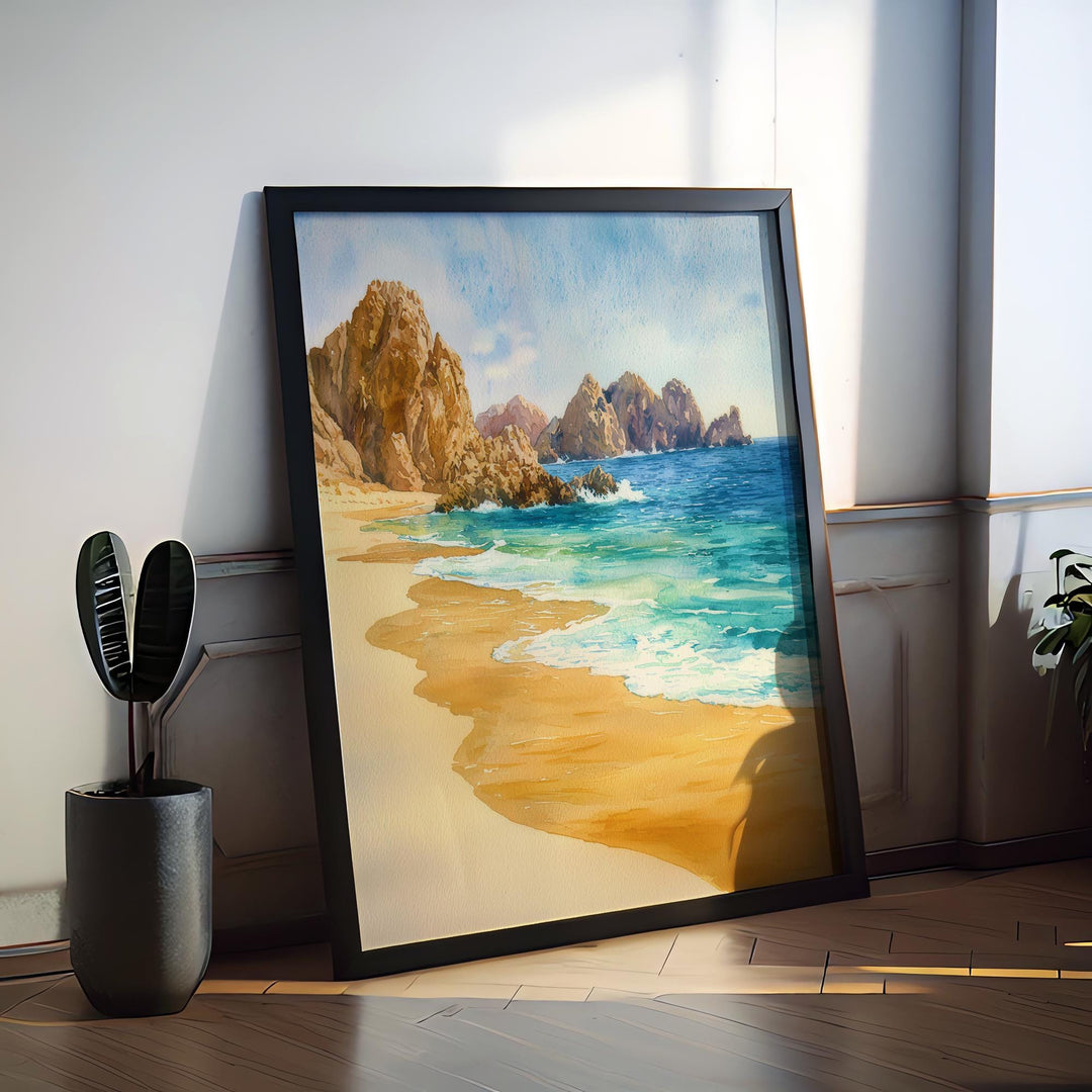 Los Cabos Watercolor Poster Wall Art Los Cabos Wall Hanging Home Décor Los Cabos Gift Art Lovers Mexico Wall Art