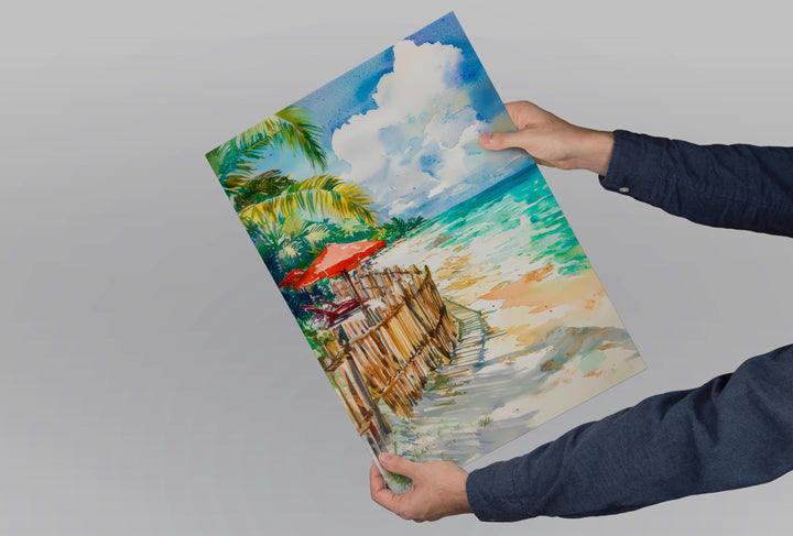 Playa del Carmen Watercolor Poster Wall Art Playa del Carmen Wall Hanging Home Décor Playa del Carmen Gift Art Lovers Mexico Wall Art