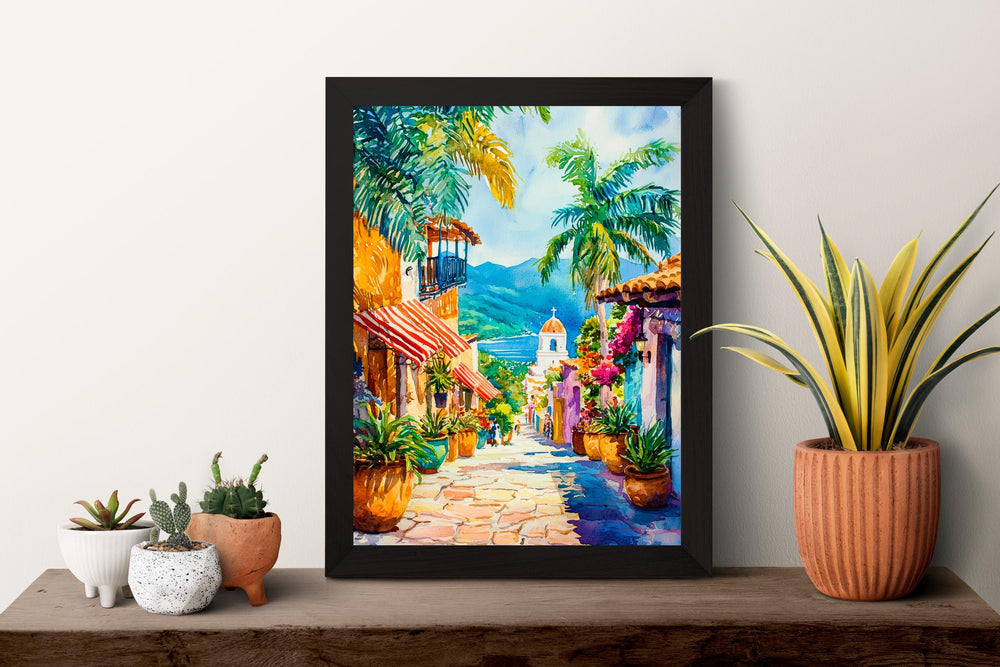 Sayulita Watercolor Poster Wall Art Sayulita Wall Hanging Home Décor Sayulita Gift Art Lovers Mexico Wall Art