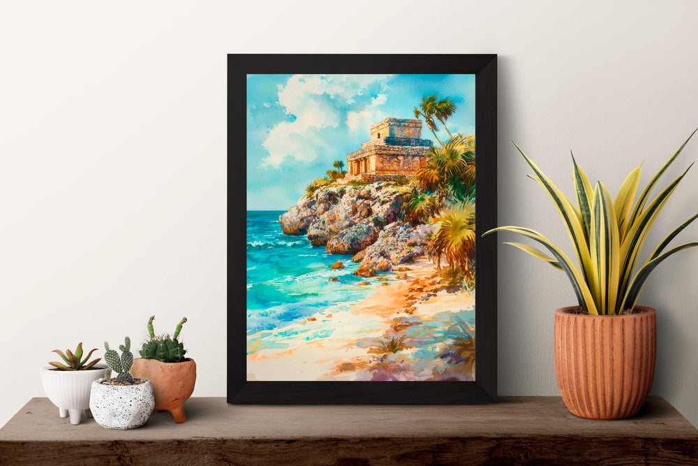 Tulum Watercolor Poster Wall Art Tulum Wall Hanging Home Décor Tulum Gift Art Lovers Mexico Wall Art