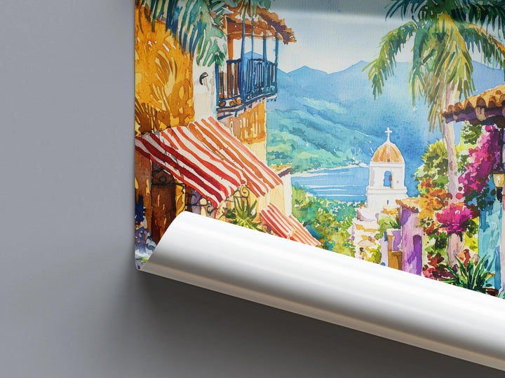 Tulum Watercolor Poster Wall Art Tulum Wall Hanging Home Décor Tulum Gift Art Lovers Mexico Wall Art