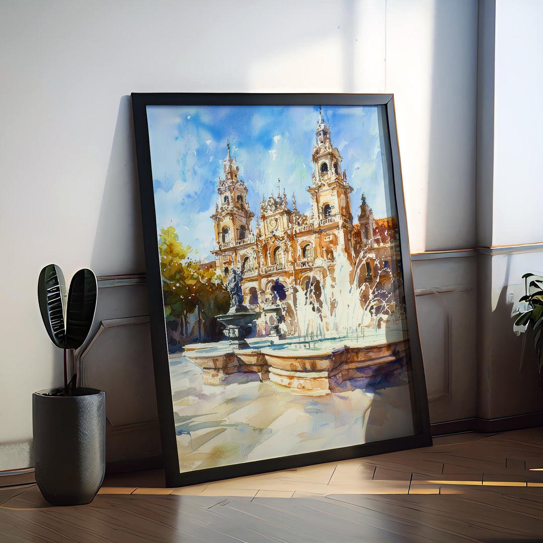 Valladolid Watercolor Poster Wall Art Valladolid Wall Hanging Home Décor Valladolid Gift Art Lovers Mexico Wall Art