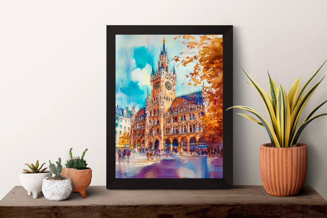 Munich Watercolor Poster Wall Art Munich Wall Hanging Home Décor Munich Gift Art Lovers Germany Wall Art