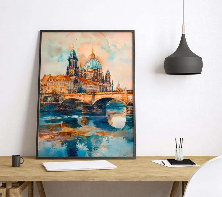 Dresden Watercolor Poster Wall Art Dresden Wall Hanging Home Décor Dresden Gift Art Lovers Germany Wall Art