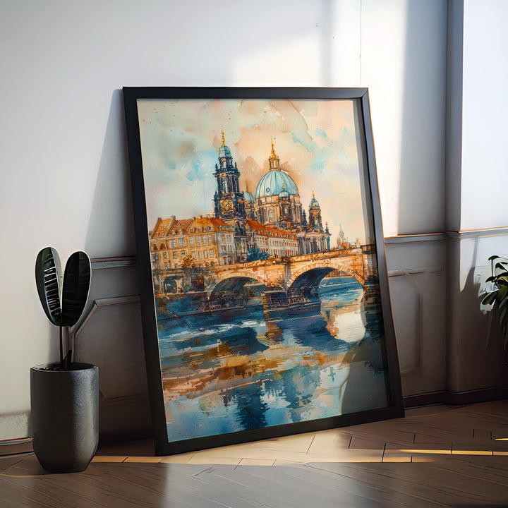 Dresden Watercolor Poster Wall Art Dresden Wall Hanging Home Décor Dresden Gift Art Lovers Germany Wall Art