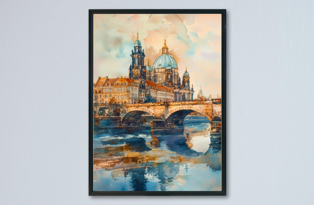 Dresden Watercolor Poster Wall Art Dresden Wall Hanging Home Décor Dresden Gift Art Lovers Germany Wall Art