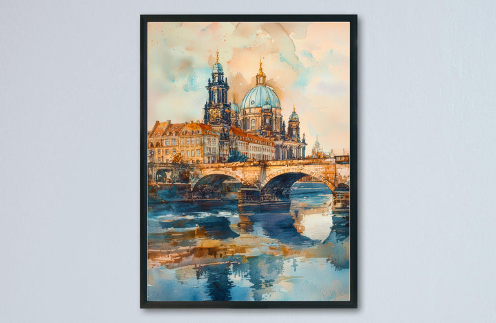 Dresden Watercolor Poster Wall Art Dresden Wall Hanging Home Décor Dresden Gift Art Lovers Germany Wall Art