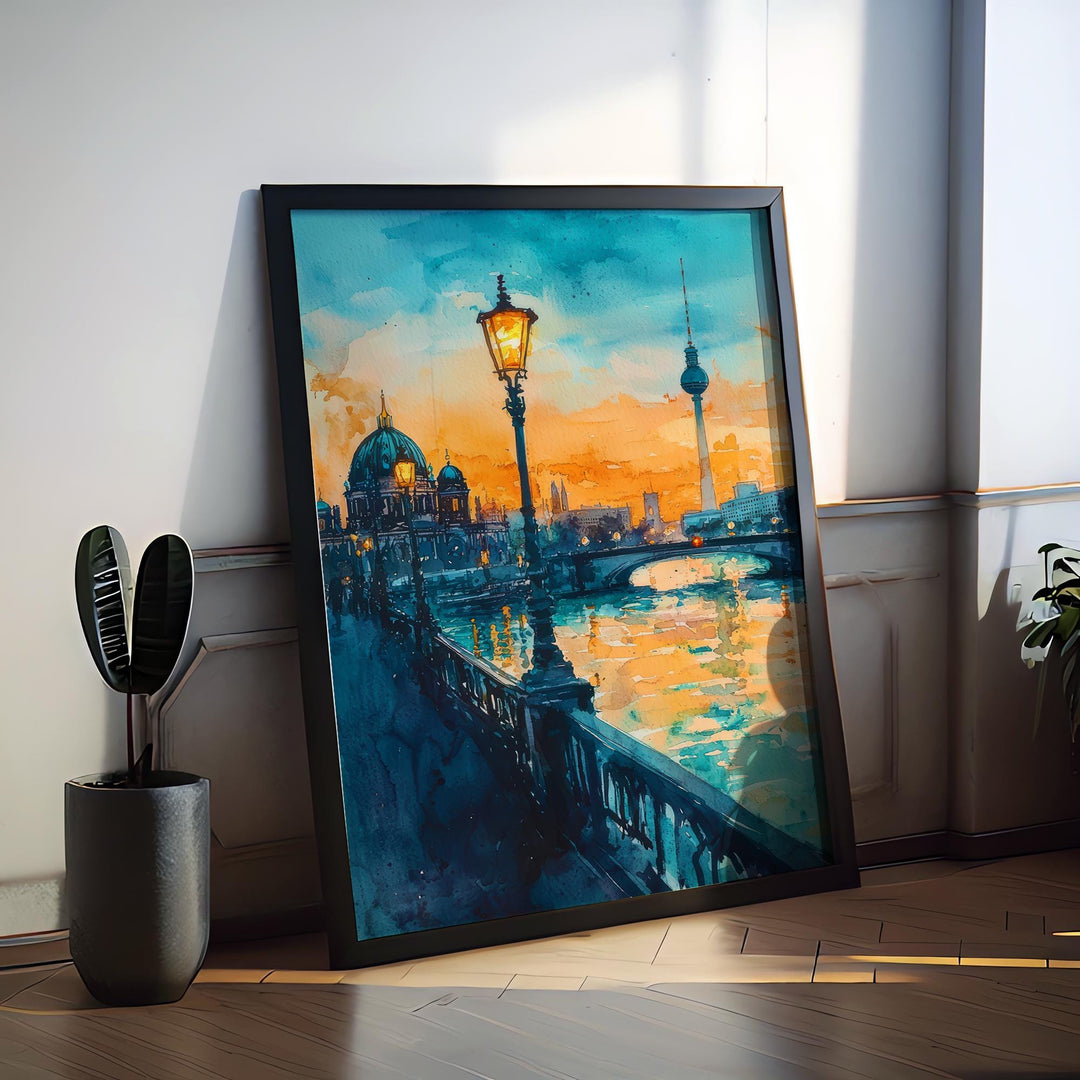 Berlin Watercolor Poster Wall Art Berlin Wall Hanging Home Décor Berlin Gift Art Lovers Germany Wall Art