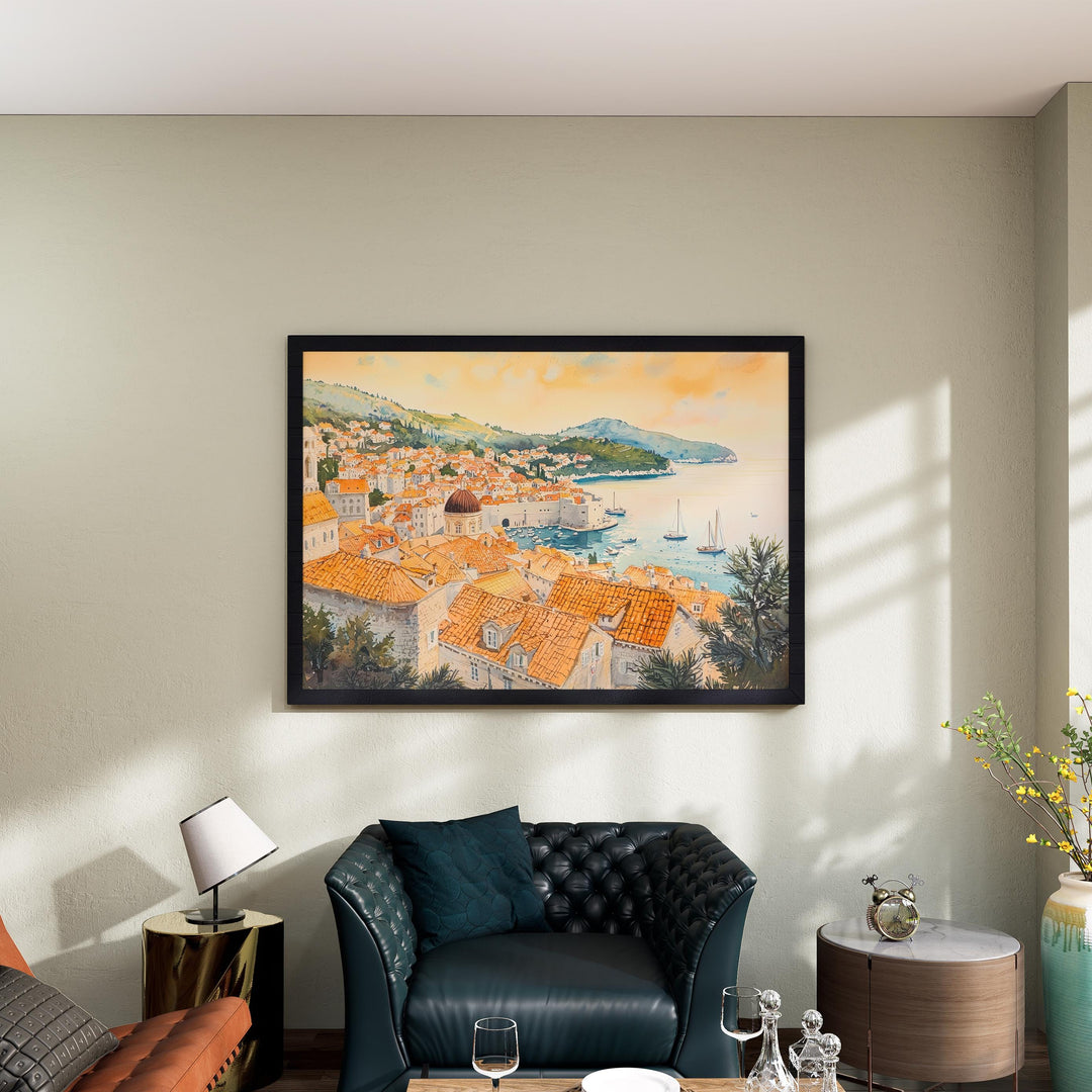 Dubrovnik Watercolor Poster Landscape Wall Art Dubrovnik Wall Hanging Home Décor Dubrovnik Gift Art Lovers Croatia Wall Art