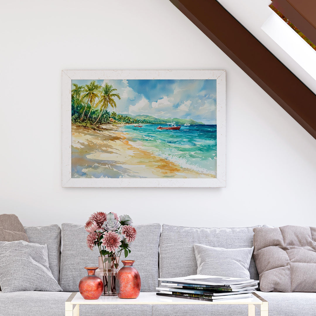 Dominican Republic Watercolor Poster Landscape Wall Art Dominican Republic Wall Hanging Home Décor Dominican Republic Gift Art Lovers