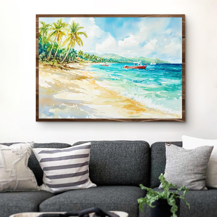 Dominican Republic Watercolor Poster Landscape Wall Art Dominican Republic Wall Hanging Home Décor Dominican Republic Gift Art Lovers