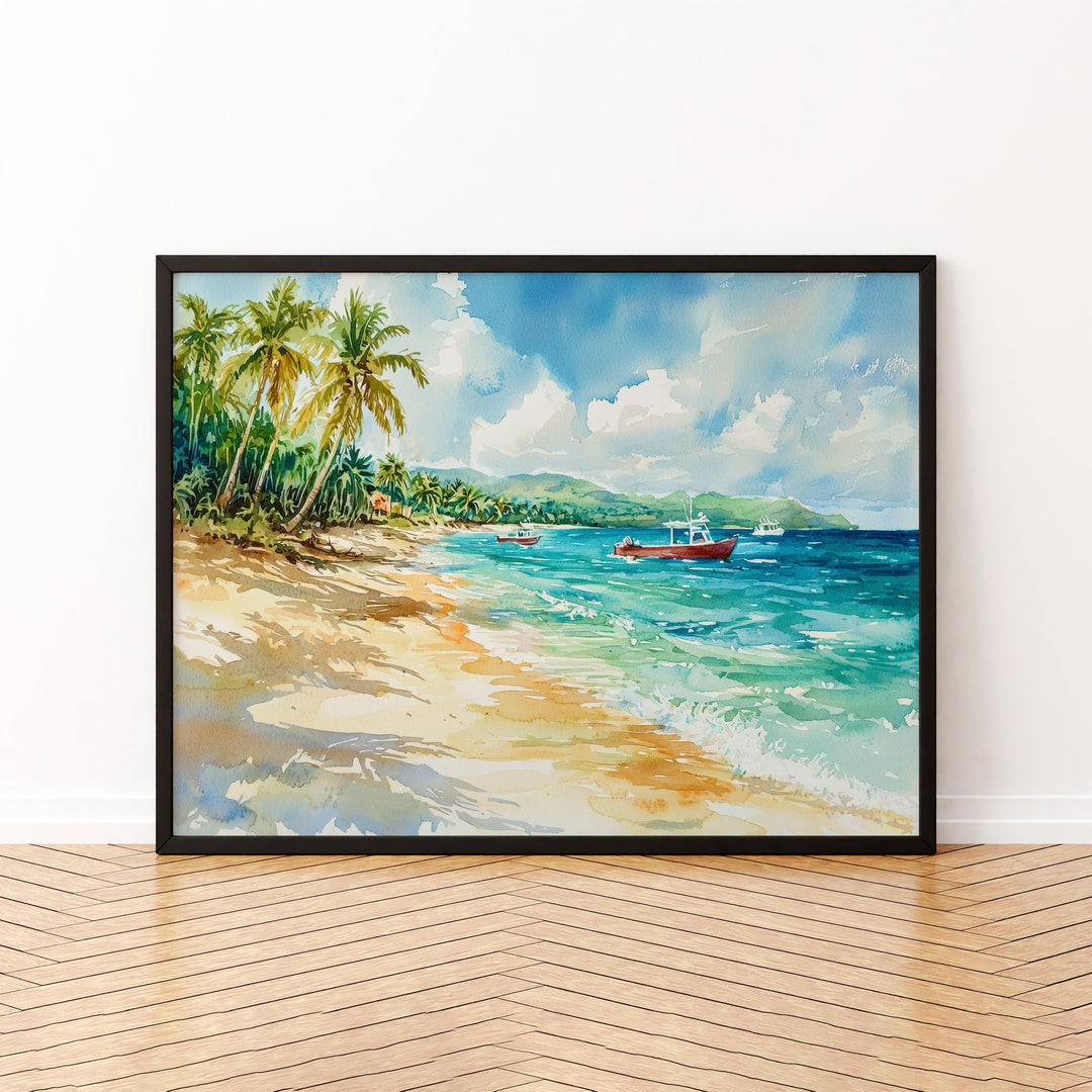 Dominican Republic Watercolor Poster Landscape Wall Art Dominican Republic Wall Hanging Home Décor Dominican Republic Gift Art Lovers