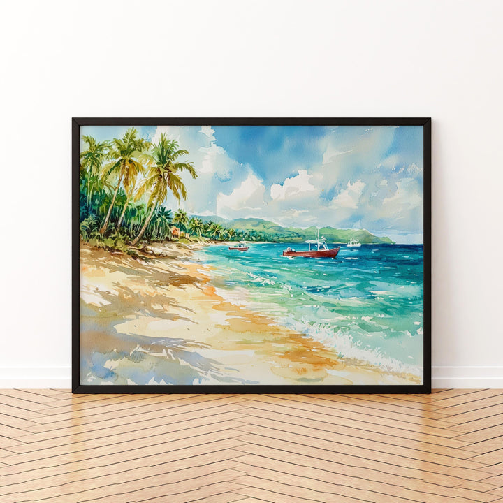 Dominican Republic Watercolor Poster Landscape Wall Art Dominican Republic Wall Hanging Home Décor Dominican Republic Gift Art Lovers