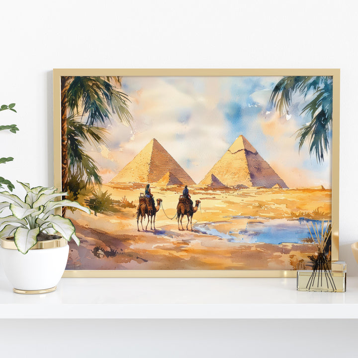 Cairo Watercolor Poster Landscape Wall Art Cairo Wall Hanging Home Décor Cairo Gift Art Lovers Egypt Wall Art