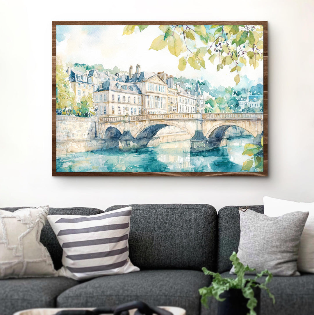 Bath Watercolor Poster Landscape Wall Art Bath Wall Hanging Home Décor Bath Gift Art Lovers United Kingdom Wall Art