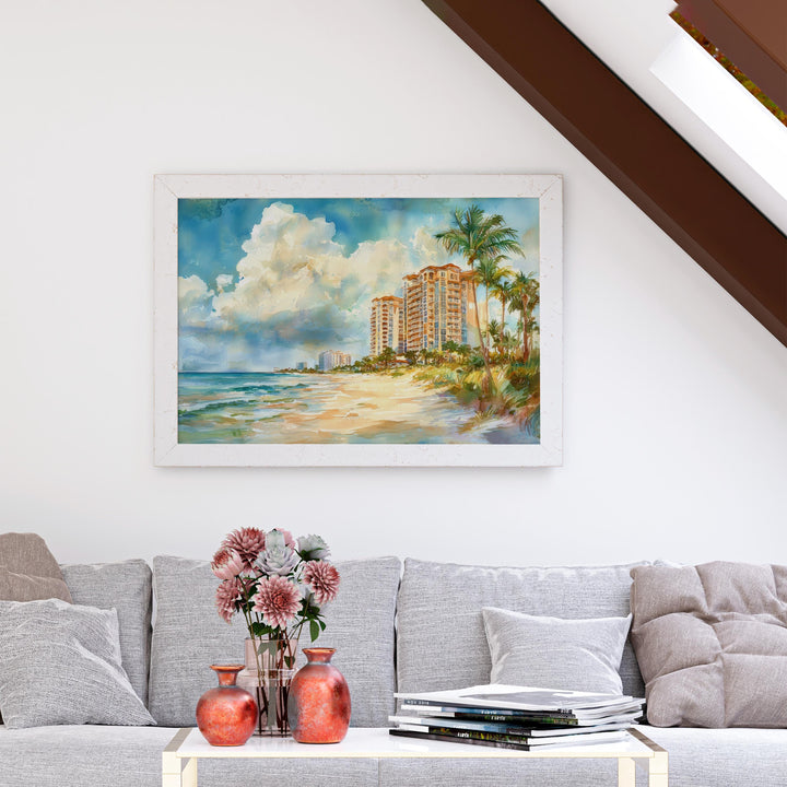Marco Island Watercolor Poster Landscape Wall Art Marco Island Wall Hanging Home Décor Marco Island Gift Art Lovers United States Wall Art