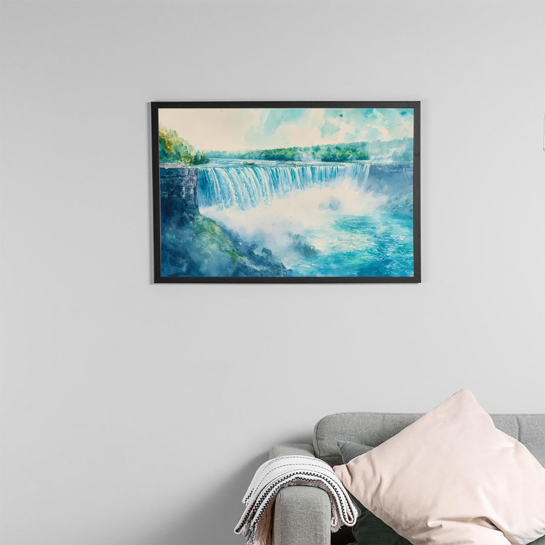 Niagara Falls Watercolor Poster Landscape Wall Art Niagara Falls Wall Hanging Home Décor Niagara Falls Gift Art Lovers United States Art