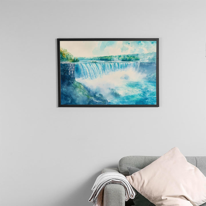 Niagara Falls Watercolor Poster Landscape Wall Art Niagara Falls Wall Hanging Home Décor Niagara Falls Gift Art Lovers United States Art