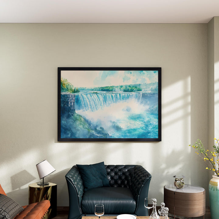 Niagara Falls Watercolor Poster Landscape Wall Art Niagara Falls Wall Hanging Home Décor Niagara Falls Gift Art Lovers United States Art