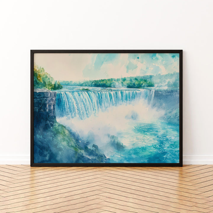 Niagara Falls Watercolor Poster Landscape Wall Art Niagara Falls Wall Hanging Home Décor Niagara Falls Gift Art Lovers United States Art