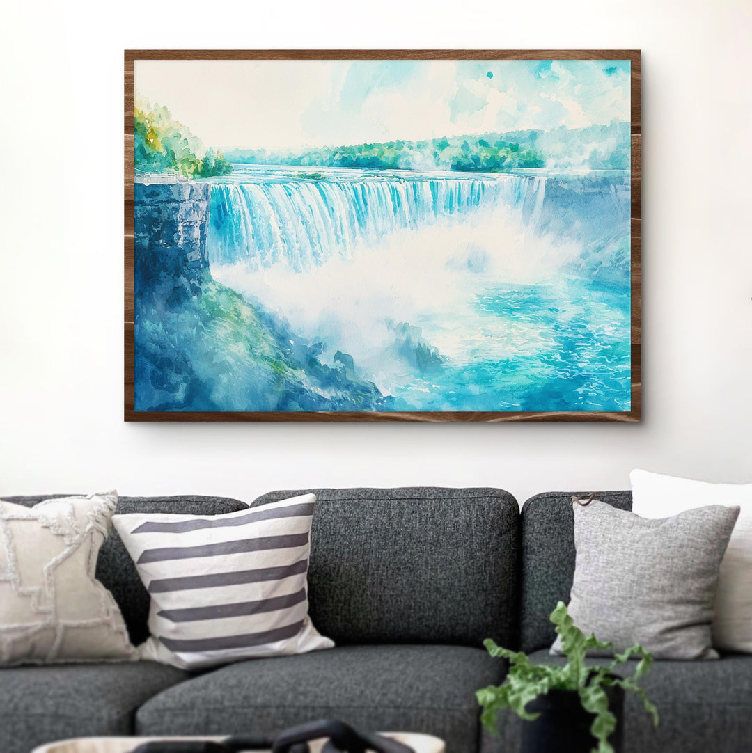 Niagara Falls Watercolor Poster Landscape Wall Art Niagara Falls Wall Hanging Home Décor Niagara Falls Gift Art Lovers United States Art