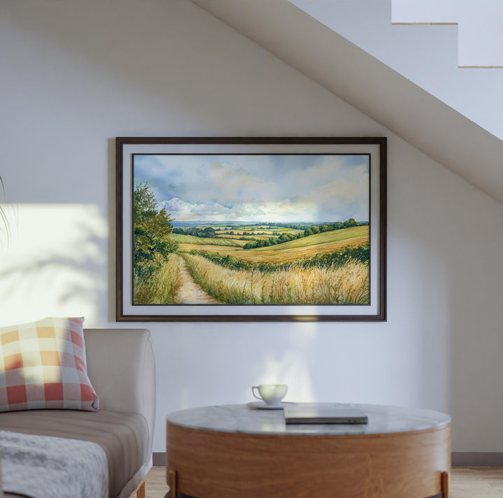 Surrey Hills Watercolor Poster Landscape Wall Art Surrey Hills Wall Hanging Home Décor Surrey Hills Gift Art Lovers United Kingdom Wall Art