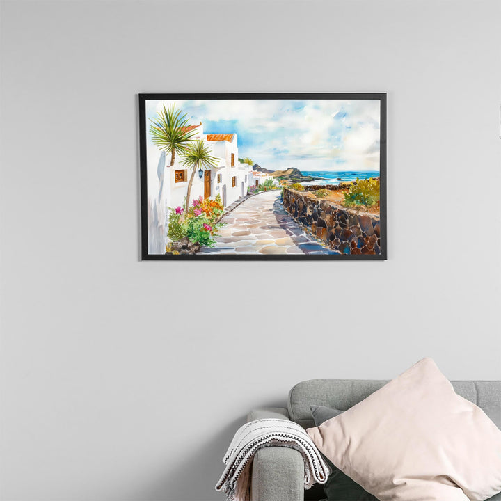 Lanzarote Watercolor Poster Landscape Wall Art Lanzarote Wall Hanging Home Décor Lanzarote Gift Art Lovers Spain Wall Art