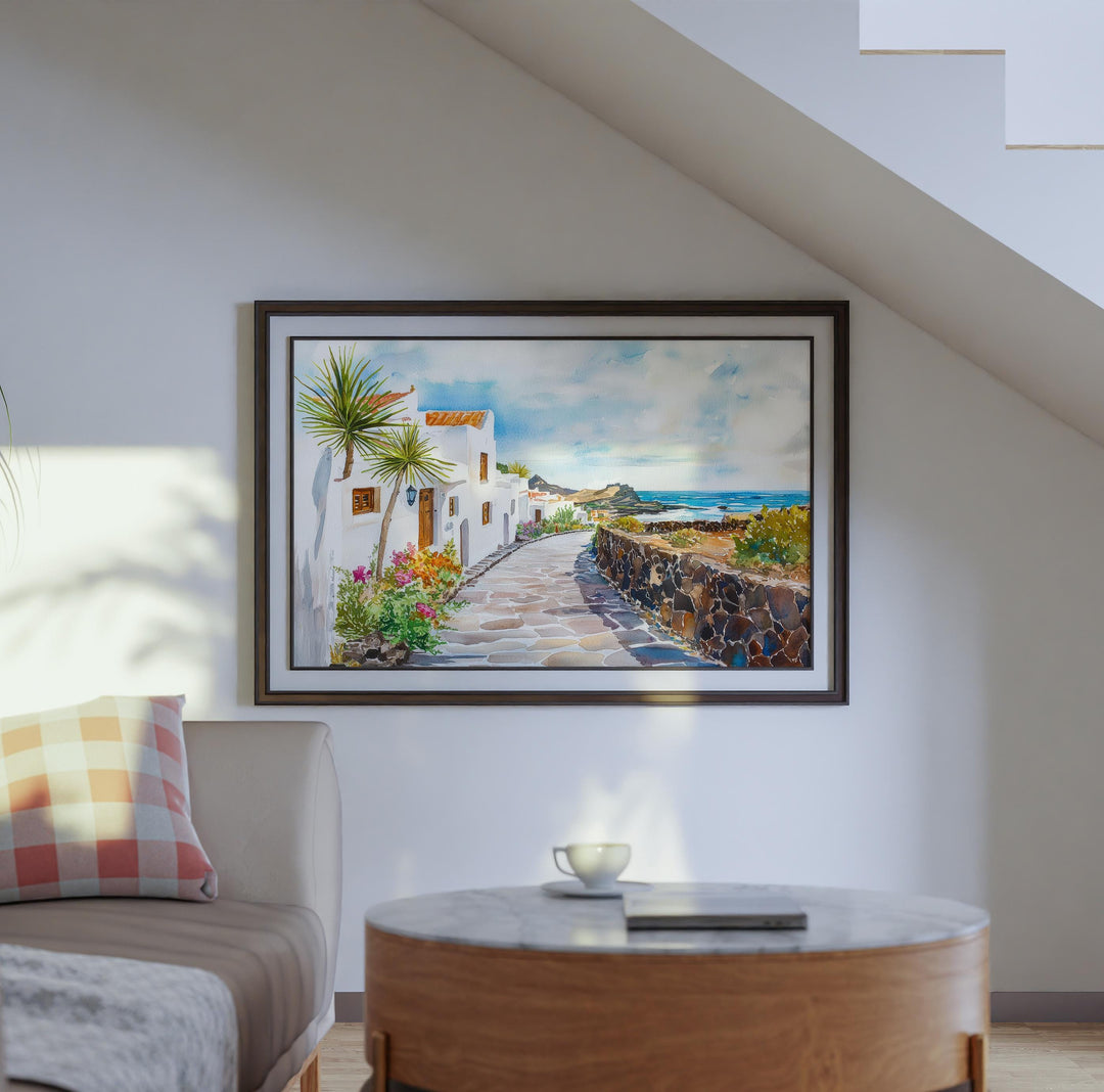 Lanzarote Watercolor Poster Landscape Wall Art Lanzarote Wall Hanging Home Décor Lanzarote Gift Art Lovers Spain Wall Art