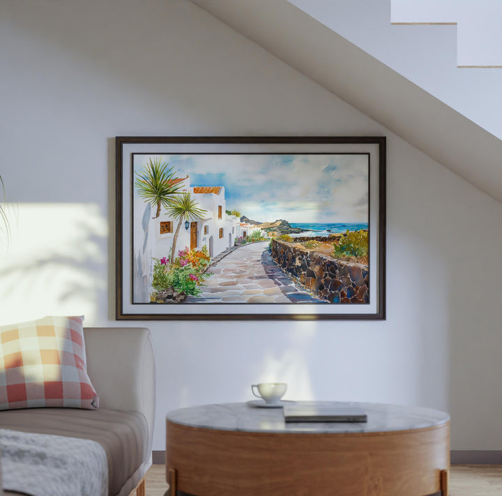 Lanzarote Watercolor Poster Landscape Wall Art Lanzarote Wall Hanging Home Décor Lanzarote Gift Art Lovers Spain Wall Art