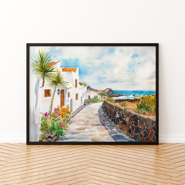 Lanzarote Watercolor Poster Landscape Wall Art Lanzarote Wall Hanging Home Décor Lanzarote Gift Art Lovers Spain Wall Art