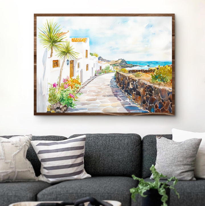 Lanzarote Watercolor Poster Landscape Wall Art Lanzarote Wall Hanging Home Décor Lanzarote Gift Art Lovers Spain Wall Art